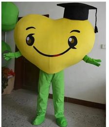 Halloween Yellow Heart Love Mascot Costumes Halloween Cartoon Character Outfit Suit Xmas Outdoor Party Outfit Unisex