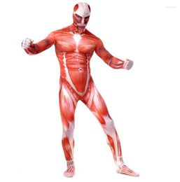 Scarves Bodysuit Attacking Giant Muscle Hero Bodybuilding Simulation Role-playing Costume Power Tight Suit