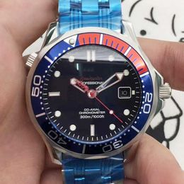 Fashion Omeg watch luxury designer mega Mechanical Watch Oujia 007 Red Blue Bond Fully Automatic jb