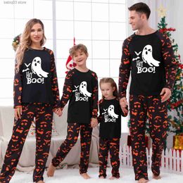 Family Matching Outfits 2023 New Halloween Party Clothes Parent-child Pyjamas Set Skull Print Family Matching Outfits Baby Romper Soft Loose Sleepwear T230921