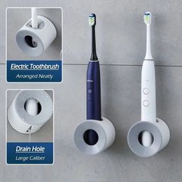 Toothbrush Holders 1pc Electric Toothbrush Holder Set Wall Mounted Shower Space-Saving Bathroom Storage Tools Organiser Caddy Self-adhesive Decor 230921