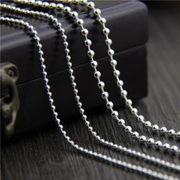 Pendant Necklaces Unibabe Pure Silver Bright Silver Ball Chain Necklace Man Woman S Solid Silver Round Bead Chain Necklace Unisex Jewerly Gift 230921