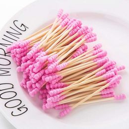100PCS Cotton Swabs Disposable Cleaning Buds Swab Pointed Swab Applicator Wooden Sticks Applicator Colourful Cleaning Tool