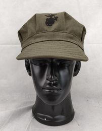Berets Military REPRO WWII US HBT UTILITY GREEN CAP VINTAGE USMC PACIFIC MARINE CORPS FIELD HAT IN SIZE