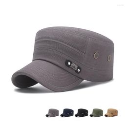 Berets Men Military Cap Casual Cadet Hat Flat Top Caps Female Vintage Army Hats Fashion Shade Cotton