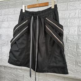 Men's Shorts 2023 Multi Patchwork Nylon Double Loop Zipper Drawstring Pocket Men Women High Quality Vintage