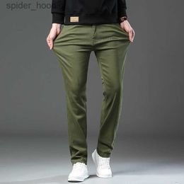 Men's Jeans Autumn New Men's Slim Stretch Jeans Fashionable and Versatile Soft Fabric Denim Pants Army Green Coffee Male Brand Trousers L230928