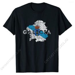 Men's T Shirts Galician Map And Flag - Distressed Galicia Souvenir T-Shirt Mens Coming Summer Tops Shirt Cotton Top T-shirts Europe