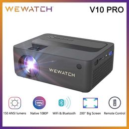 Projectors WEWATCH V10 Pro Native 1080P WiFi Projector Portable Mini LED Full HD Video Theatre Projectors Updated 150LM Home Cinema L230923