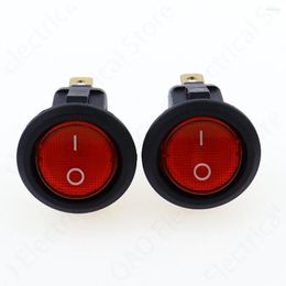 Ceiling Lights 10pcs Red Light ON-OFF SPST Round Rocker Switch 6A/250V 10A/125V AC