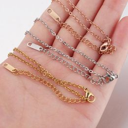 Chains DIY Bracelet Accessories Jewelry Making 20pcs/lot 20 6cm 2mm/1.5mm Thick 5 Color Mirror Polished Stainless Steel Chain