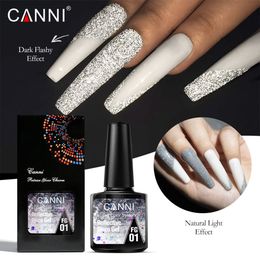 Nail Polish Canni Reflective Disco Gel 7.3ml 12 Colours Sparkle Soak Off UV LED Super Bright Nail Gel Semi Permanent Glitter Gel Varnish 230921