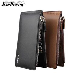 Money Clips Large Capacity 16 Slots Card Holders Men Leather Wallet Famous Brand Bifold Money Purse Fashion Male Cash Coin Pocket Free Ship Q230921