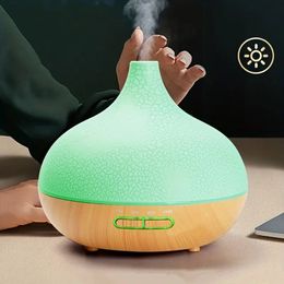 Wood Grain Ultrasonic Cool Mist Air Humidifier with Essential Oil Diffuser - 550ml/19.36oz - Perfect for Home and Office Use