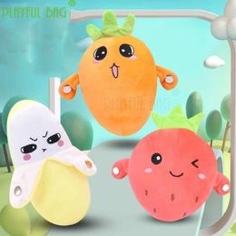 Plush Dolls selling fruit induction music mini cute banana carrot strawberry electric plush doll children lol Christmas gift toy VD30 230921