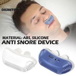 Sleep Masks Electric Anti Snoring Devices Double Vortex Air Supply Stop Snore Portable Comfortable Well Aid 230920