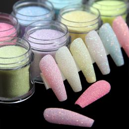 Nail Glitter 3.5g Iridescent Sugar Nail Glitter Colourful Candy Coat Powder Pigment For Manicure Sugar Effect Shiny Dust Nail Art Decorations 230921