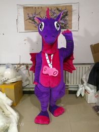 Purple dragon mascot costume dino dinosaur custom fancy costume kits mascotte fancy dress cartoon character 401992