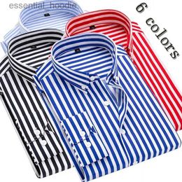 Men's Dress Shirts New Striped Shirt Men's Long Sleeve Slim Fit Business Casual Shirt Youth Cool Shirt Trend Formal Dress Shirts L230921