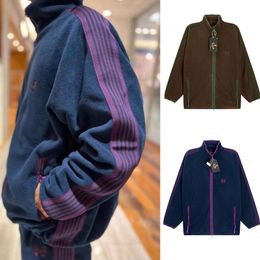 Mens Jackets Velvet Needles Purple Webbing Men Woman Outdoor Quality Autumn Winter Outerwear Casual Couple Coat 230921