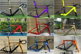 80 colors F Frame F14 Carbon Road Bike Frame T1100 Disk F12 Racing Bicycle Frameset BB68 Rim Disc Brake With Handlebar