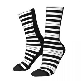 Men's Socks Funny Crazy Sock For Men Piano Keys Hip Hop Music Notes Breathable Pattern Printed Crew Seamless Gift