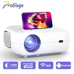 Projectors Progaga PG500 Real 1080P Full HD Portable Projector WIFI Android 9 Support 2K 4K Home Movie Cinema 200 Inch 6000 Lumens Beamer L230923