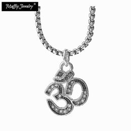 Yoga AUM OM Link Chain Pendant Necklace Style Chains Fashion Gift Vintage Jewellery In 925 Sterling Silver For Men Women319Q