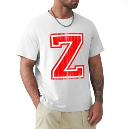 Men's Polos Big Red Letter Z T-Shirt Shirts Graphic Tees Heavyweight T Men Clothing