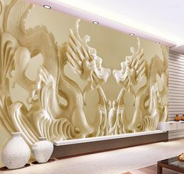 Wallpapers 3d Wallpaper For Room Dragon Living Relief Mural Customised Walls