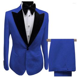 Men's Suits Floral Pattern Mens Slim Fit Prom Groom Jacket Tuxedos For Wedding Evening Male Fashion Costume (Blazer Pants)