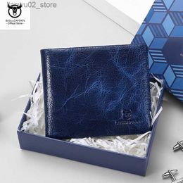 Money Clips BULLCAPTAIN New Men's Leather Wallet RFID Function Fashion Business Multi-Card Men's Wallet Clip QB026 Q230921