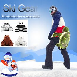 Skiing Suits Ski Protective Gear Set Parentchild Roller Skating Fall Protection Elbow Pads Hip Animal Plush Toys 230920