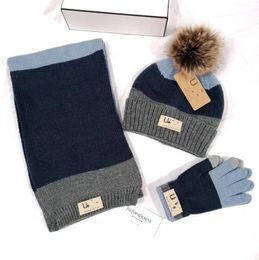 Ball Caps Pretentious Hat Windproof Warm Adult Gloves Scarf Knit Knitted Winter Cycling Sets Skiing Women Men Button