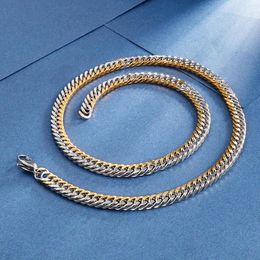 Chains 6mm Stainless Steel Chain Miami Curb Cuban Gold Colour Necklace For Women Men Accessories Friends Gift