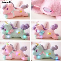 Plush Dolls Light Up Plush Unicorn Doll Stuffed Illuminated Unicorn Toy Colourful Lights Glowing Animals Kids Overnight Toy Boys Girls 55cm 230921