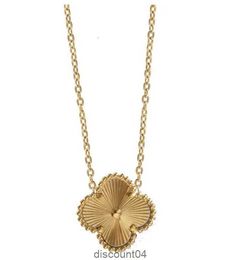 Designer Brand Luxury Necklace Single Flower Clover Cleef Shell Fashion 18k Gold Steel Jewelryc08x