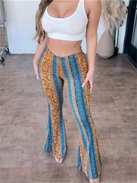 Womens Pants Capris hirigin Women Boho High Waist Flare Slimming Casual Straight Retro Floral Print Comfy Yoga Palazzo Trousers Leggings 230921