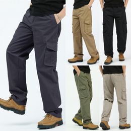 Men's Pants Mens Solid Colour Summer Casual All Fashionable Woven Long Cargo With Pockets