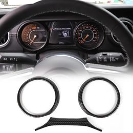 ABS Dashboard Decoratibe Circle Carbon Fiber Cover For Jeep Wrangler JL 2018 High Quality Auto Exterior Accessories306n