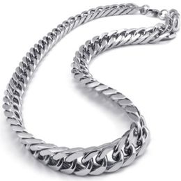 Asian & East Indian Style 316L Stainless steel Miami cuban curb Chain Link Necklace in Men Thanksgiving Day Jewelry For Husband 10263b