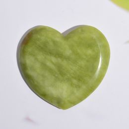 Heart-Shaped Gua Sha Facial Tool Natural Green Jade Guasha Scraping Board For Face Full Body Anti Aging Wrinkles Puffiness Skin Care Massager