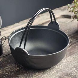 Pans Japanese Soup Pot Cast Iron Bouilli Home Uncoated Old Pig Thick Portable Pan For Cooking