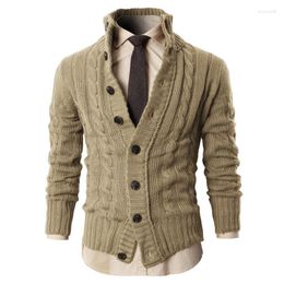 Men's Sweaters Men Clothing 2023 Sweatercoat Vintage Single Breasted Turtleneck Knitted Sweater Jacket Fall Winter Warm Knit