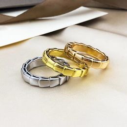 Couple Luxury Brand 4mm Diamond Ring for Women's Fashion Snake Bone Sky Star 18k Gold Wedding Ring High end Personalised Designer Ring Jewellery