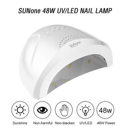 Nail Dryers SUNone 48W UV LED Lamp for Nails Professional Gel Polish Drying Lamp With 4 Gear Timer Smart Nail Dryer Manicure Equipment Tools 230921