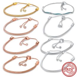 Charm Bracelets Charms Sterling Silver Love Heart Sliding Magnetic Bracelet Multi Snake Chain Sparkling Disc Mouse Heart Clasp Bangle 230921