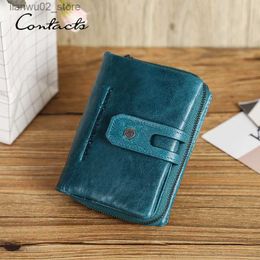 Money Clips CONTACT'S Wallets for Women Genuine Leather Short Bifold Fashion Women's Purses Card Holders Coin Purse Female Bags Women Wallet Q230921