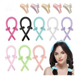 Hair Products Heatless Curling Rod Headband No Heat Silk Curls Ribbon Hair Rollers Sleeping Soft Headband Lazy Hair Accessoire GC1313R