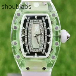 Automatic Designer Sport watches Fashion Fully R i c h a r d Milles Business Leisure Luxury Rm0702 Female Mechanical Watch Green Crystal Tape